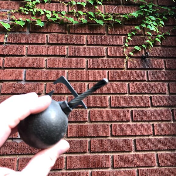 Metal F-Bomb Paperweight – Heavy Cast Letter F on Bomb – Artist-Made Desk Art - Picture 4 of 7